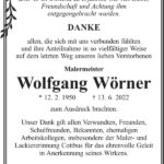 Danksagung Wolfgang Wörner