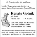 Traueranzeige Renate Golnik, geb. Bruck