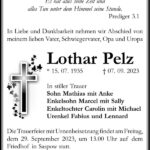 Traueranzeige Lothar Pelz
