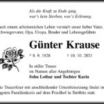 Traueranzeige Günter Krause