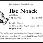 Traueranzeige Ilse Noack, geb. Raatz