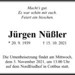 Traueranzeige Jürgen Nüßler