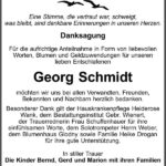 Danksagung Georg Schmidt