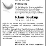 Danksagung Klaus Soukup