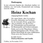Danksagung Heinz Kochan