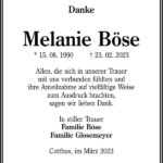 Danksagung Melanie Böse