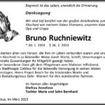 Danksagung Bruno Ruchniewitz