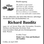 Danksagung Richard Bauditz