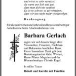 Danksagung Barbara Gerlach