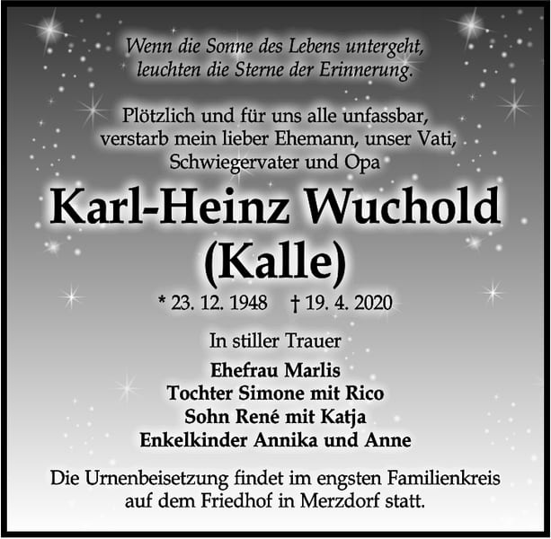 Traueranzeige Karl-Heinz Wuchold