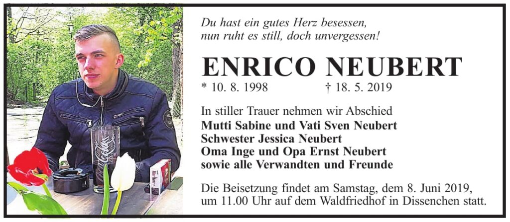 Traueranzeige Enrico Neubert