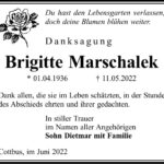 Danksagung Brigitte Marschalek
