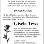 Danksagung Gisela Tews