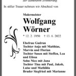 Traueranzeige Wolfgang Wörner