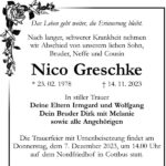 Traueranzeige Nico Greschke
