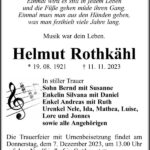 Traueranzeige Helmut Rothkähl