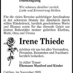 Danksagung Irene Thiede