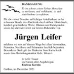 Danksagung Jürgen Leifer