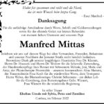 Danksagung Manfred Mittas
