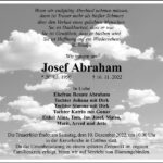 Traueranzeige Josef Abraham