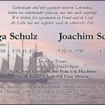Traueranzeige Helga Schulz, geb. Gutmann und Joachim Schulz