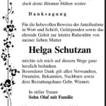 Danksagung Helga Schutzan