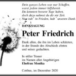 Danksagung Peter Friedrich