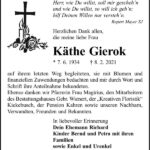 Danksagung Käthe Gierok