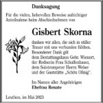Danksagung Gisbert Skorna