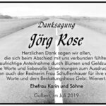 Traueranzeige Jörg Rose