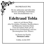 Danksagung Edeltraud Tobla