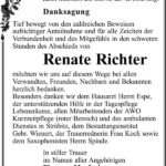 Danksagung Renate Richter