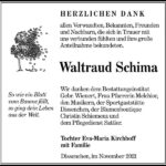Danksagung Waltraud Schima