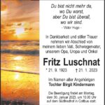 Traueranzeige Fritz Luschnat