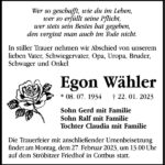Traueranzeige Egon Wähler