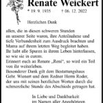 Danksagung Renate Weickert