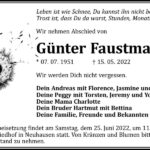 Traueranzeige Günter Faustmann