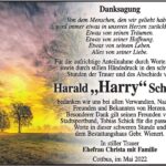 Danksagung Harald „Harry“ Schulze