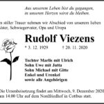 Traueranzeige Rudolf Viezens