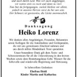 Danksagung Heiko Lorenz