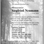 Traueranzeige Siegfried Neumann