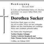 Danksagung Dorothea Sucker