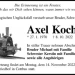 Traueranzeige Axel Kochan