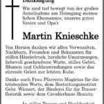 Danksagung Martin Knieschke