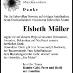 Danksagung Elsbeth Müller