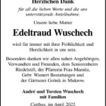 Danksagung Edeltraud Wuschech