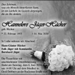 Traueranzeige Hannelore Jäger-Häcker, geb. Häcker