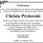 Danksagung Christa Prylowski