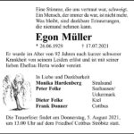 Traueranzeige Egon Müller