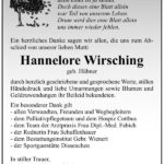 Traueranzeige Hannelore Wirsching, geb. Hübner